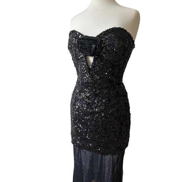 Rebecca Vallance Diana sequined mesh-trimmed gown US 6 - Picture 9 of 14